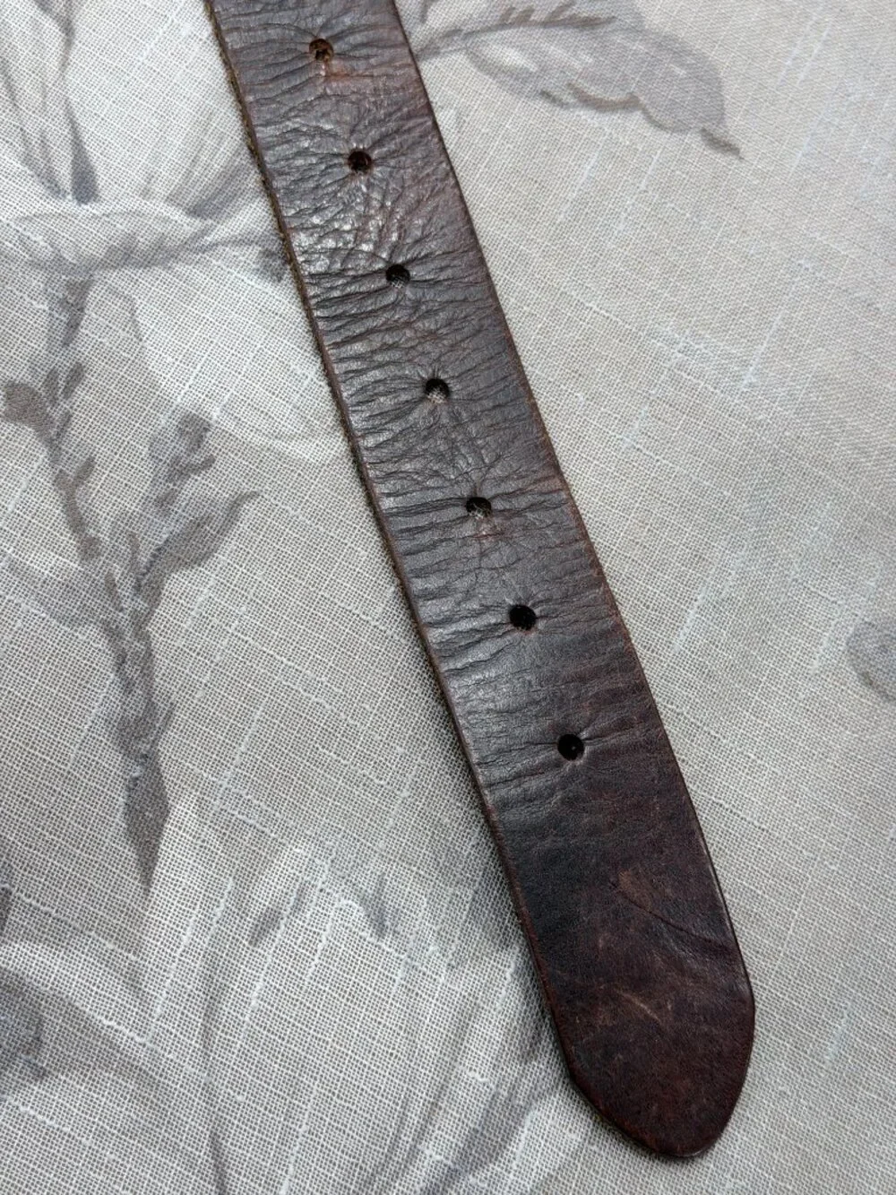 Brown Genuine Leather Floral Cutout Belt Rustic Boho Western Size 33-38”